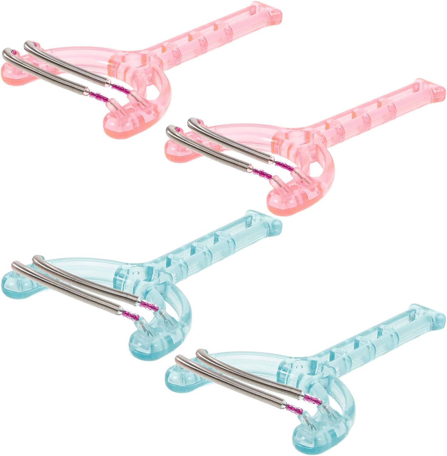 GALPADA 4Pcs Facial Hair Remover Roller Epilator Tool for Women, Spring Painless Hair Removal Device, Pink GALPADA 4Pcs Facial Hair Remover Roller Epilator Tool for Women, Spring Painless Hair Removal Device, Pink