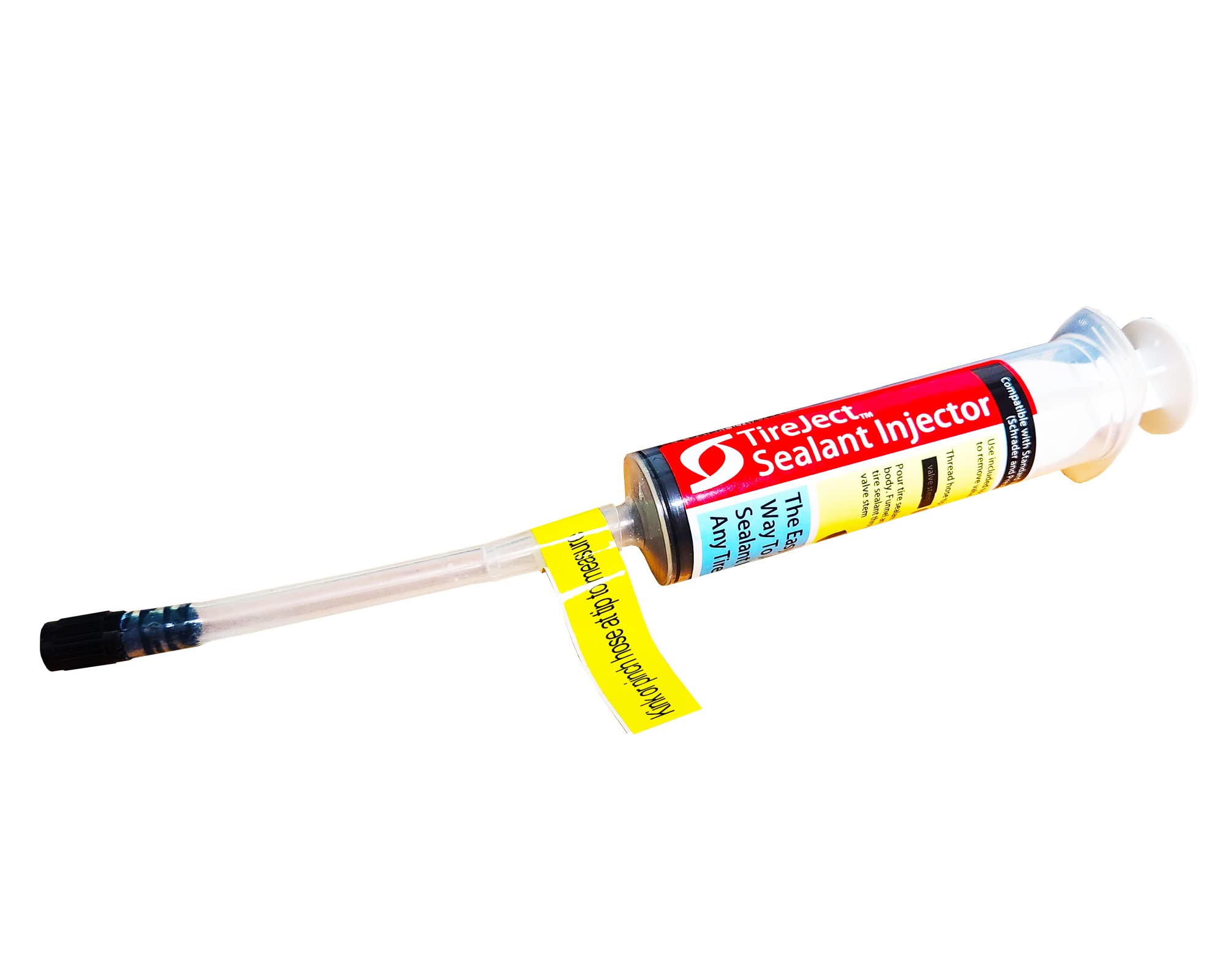 TireJectTire Sealant Injector - Tubeless Sealant Injector Syringe Applicator Presta & Schrader Compatible - Easy Tire Sealant Installation for Bicycle & All Vehicles - 2oz with Valve Core Tools