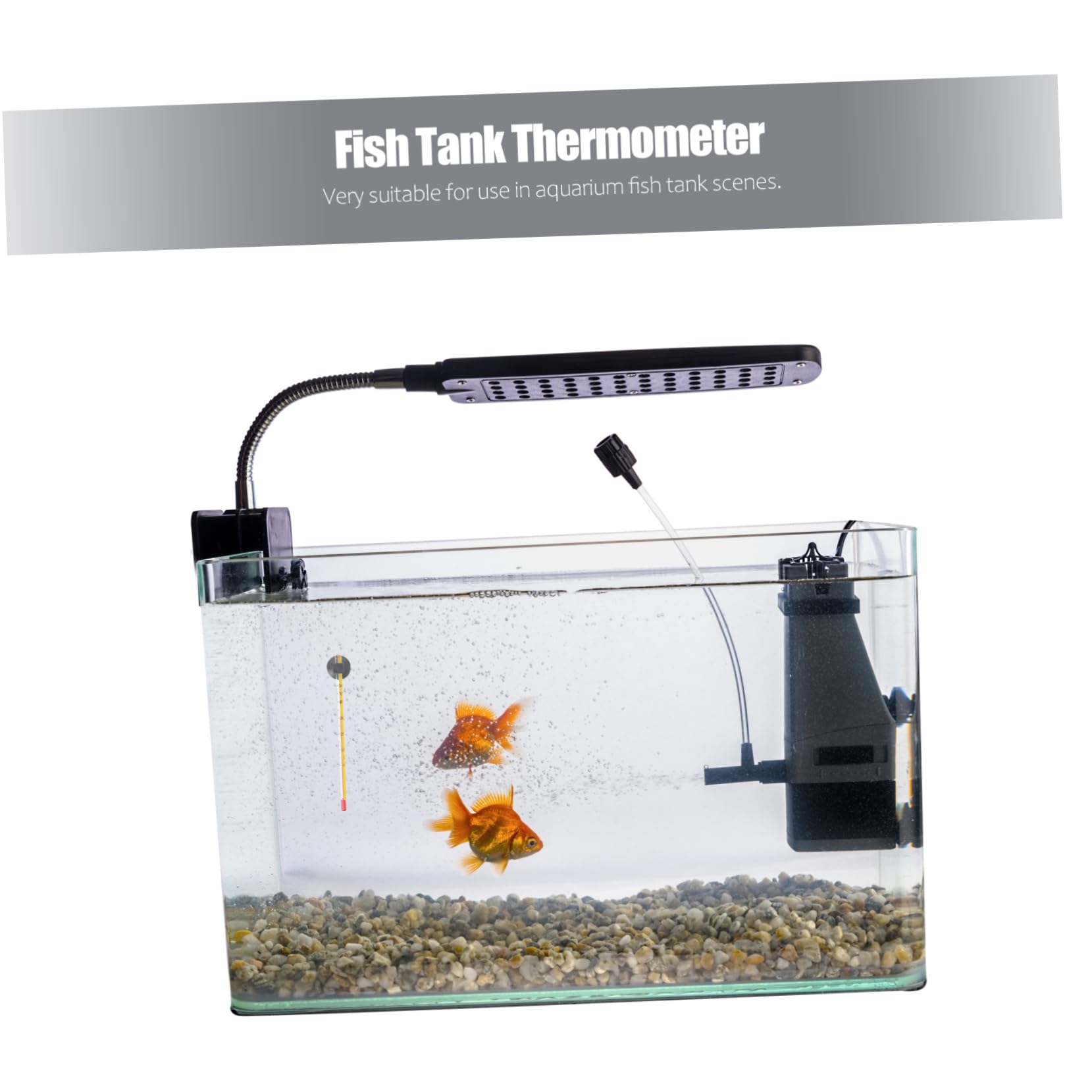 Yardwe 4pcs Aquarium Thermometer Set Floating Temperature Gauge with Suction Cup for Fish Tank