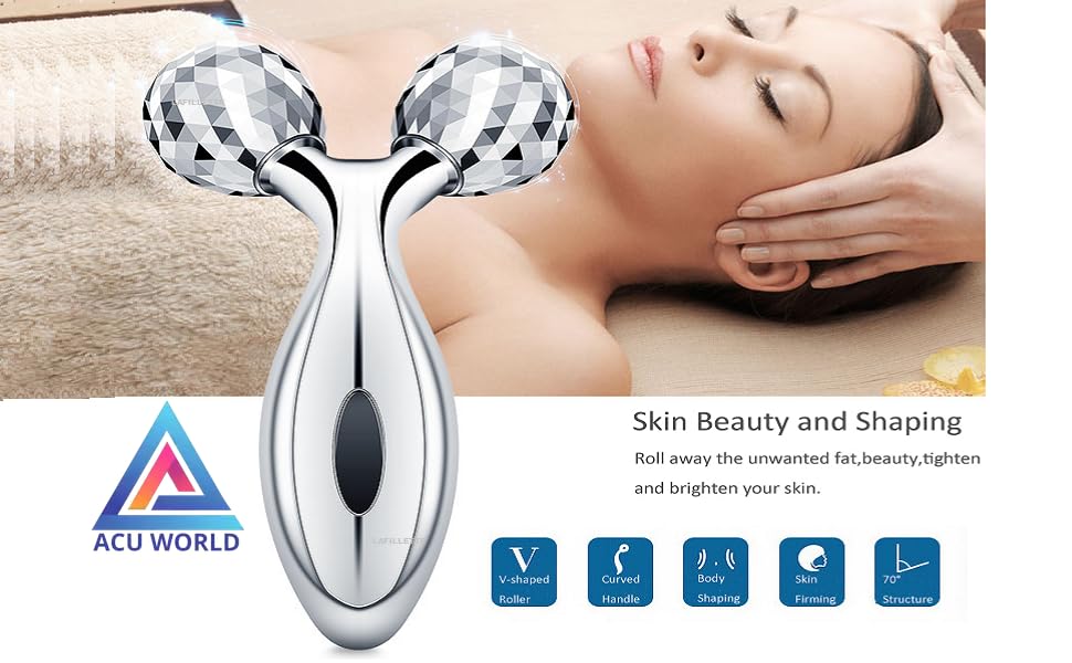 ACUWORLD 3d Manual Face Massager For Women | Facial Massager & Face Roller For Glowing Skin | Self Care Product | Body Massage Tool 3 61ve9diEMgL