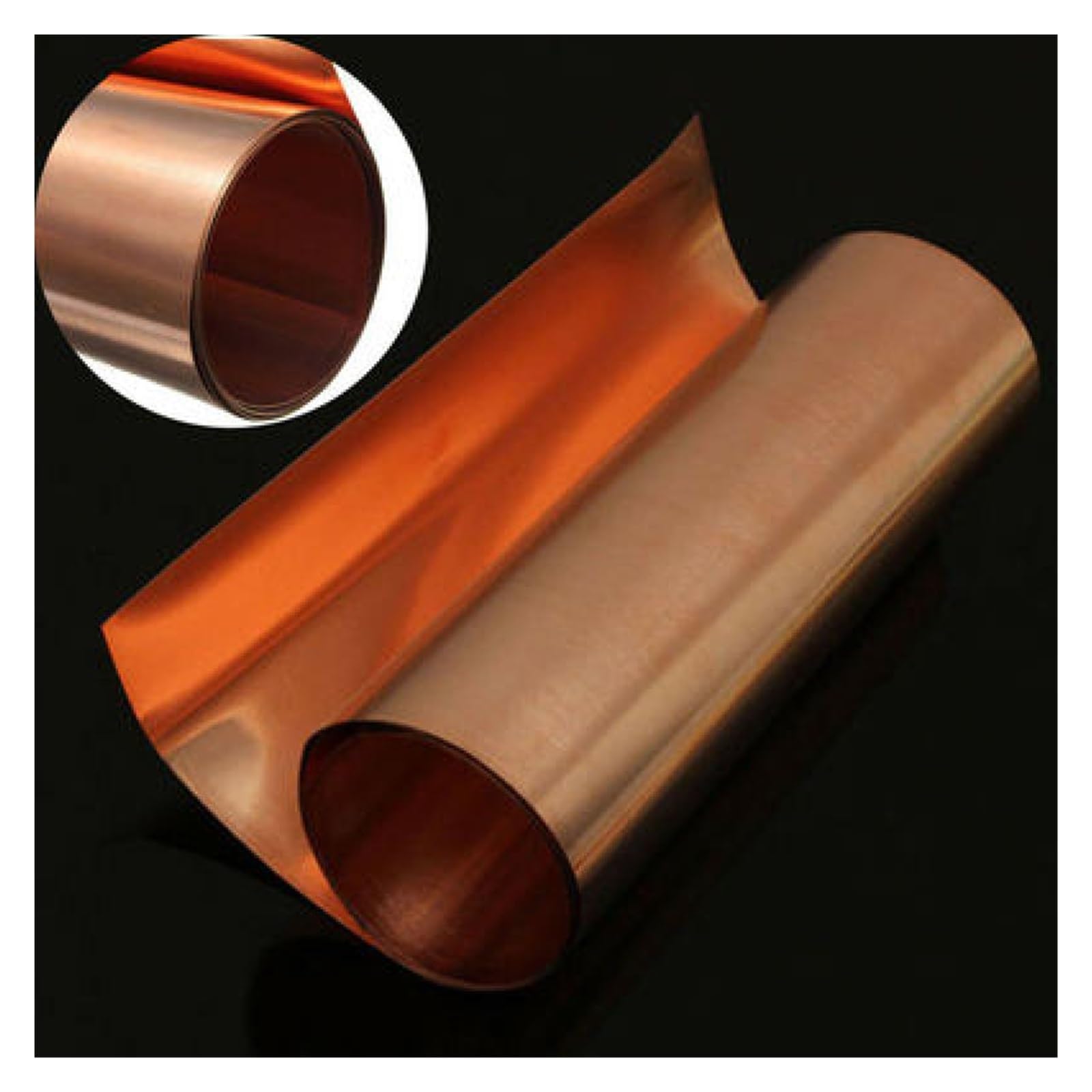 Kupferblechrolle, Copper Foil Shielding Sheet Double Sided Conductive Roll 0.01-0.6x7-200x100-5000mm(0.6x50x1000mm)