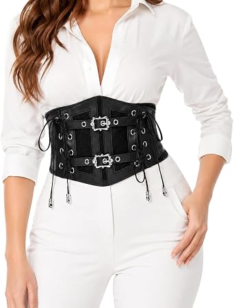 Women-Gothic-Renaissance-Corset Underbust-Lace-Up High-Waist-Cincher(S/M)