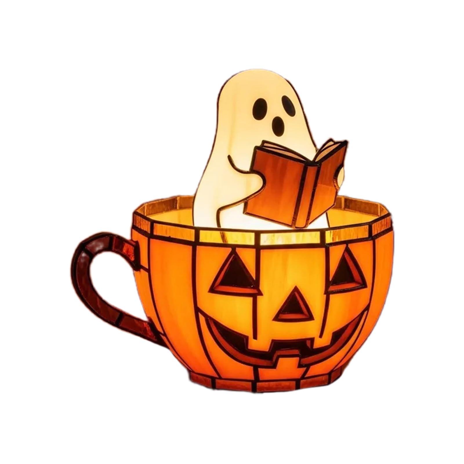 Buxuaaaa Resin Halloween Night Light, Artistic Carved Desktop Lamp for Home Festival Use Safe Craft Decor Eerie Home Accent Resin Craft