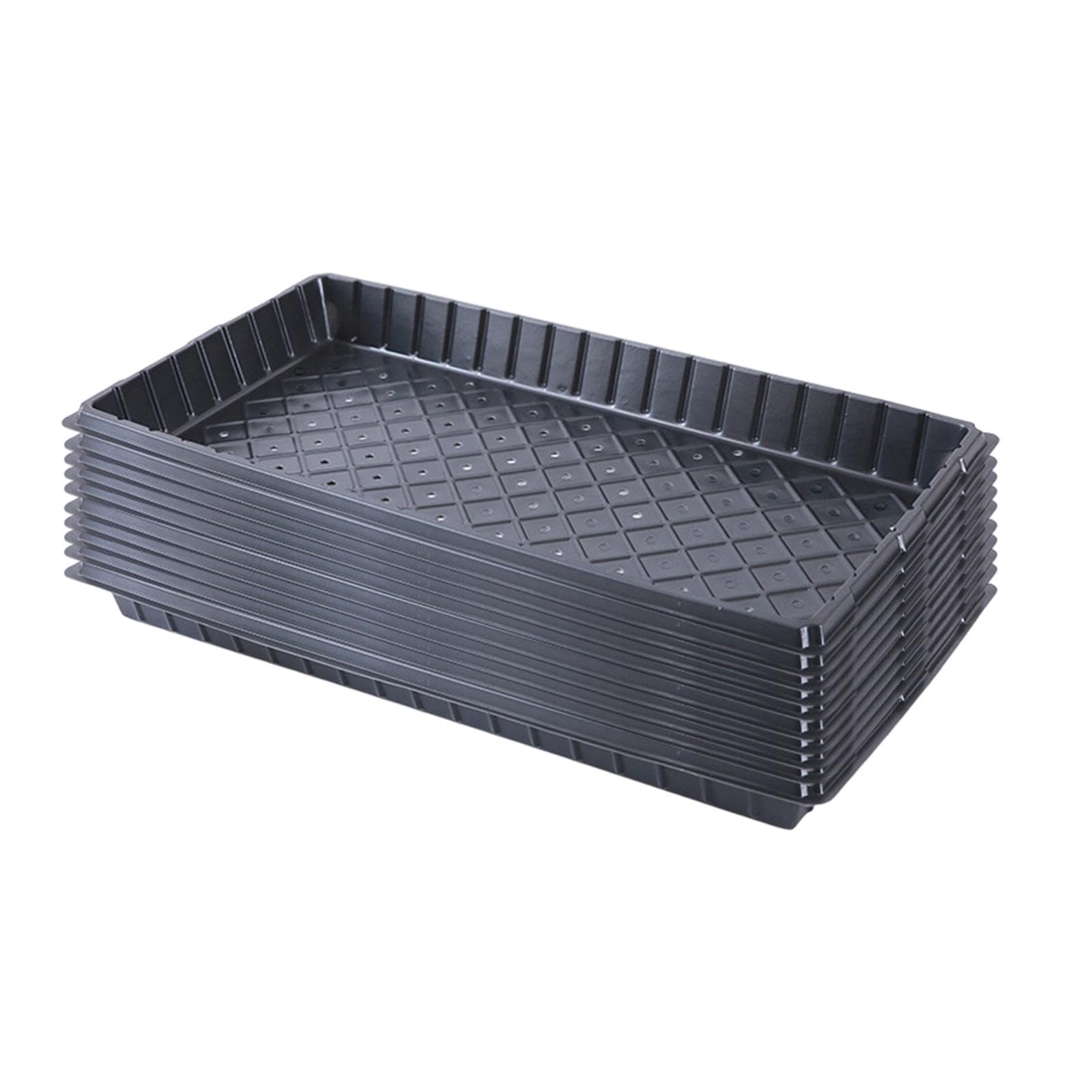 Lot de 10 Plateaux de Semis, Bac Germination en PP pour Légumes ou Fleurs, Barquette Horticole Réutilisable pour Culture Domestique ou Serre, Plateau Propagation, 54x28cm, avec Trou