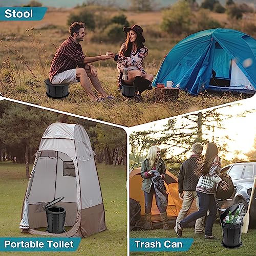 Image of TRIPTIPS Upgrade Retractable Portable Toilet Travel Toilet Adjustable Height Camping Toilet Portable Potty for Adults Kids, Foldable Portable Toilet for Camping /Car