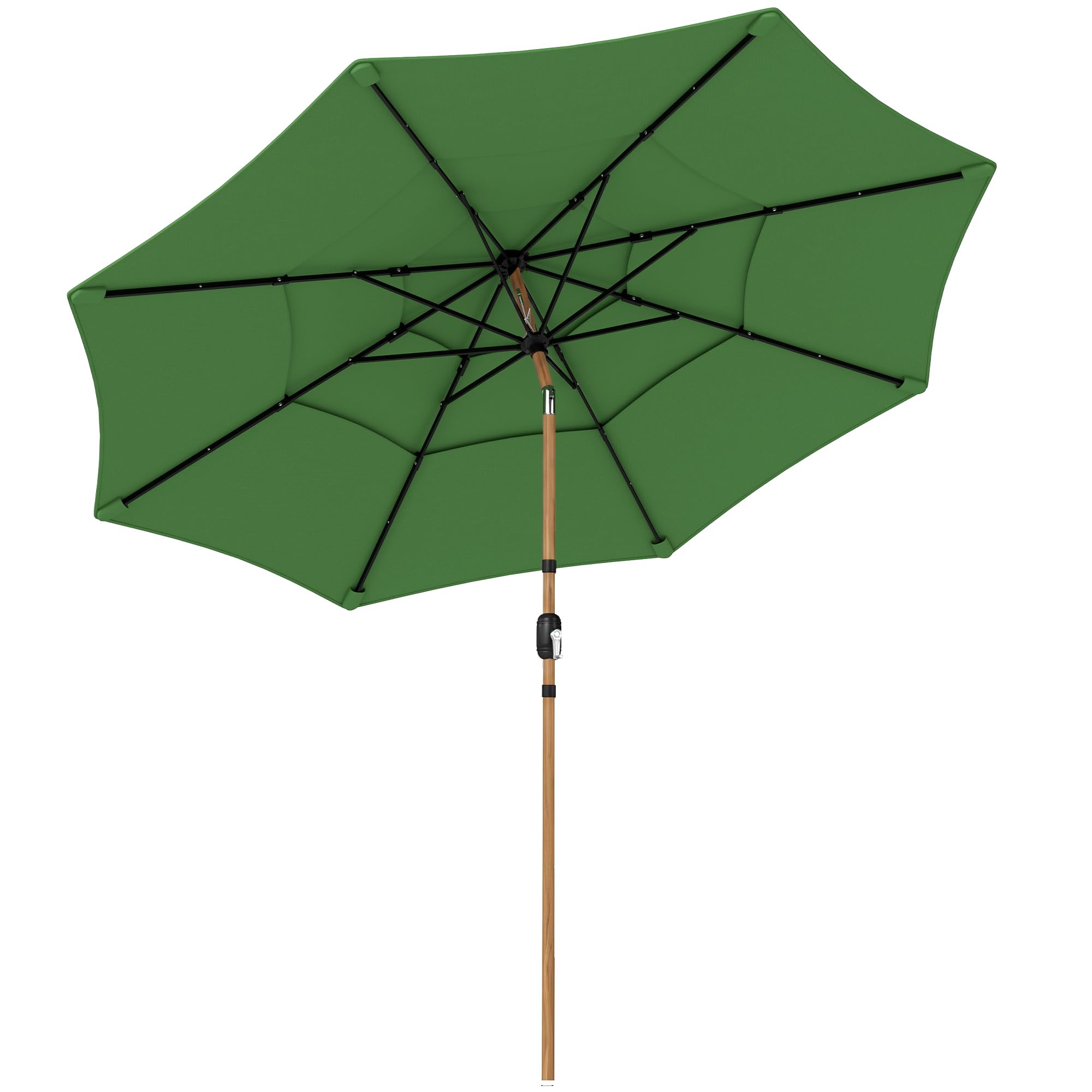 Outsunny Garden Parasol 3m Green Polyester Metal Adjustable Tilt