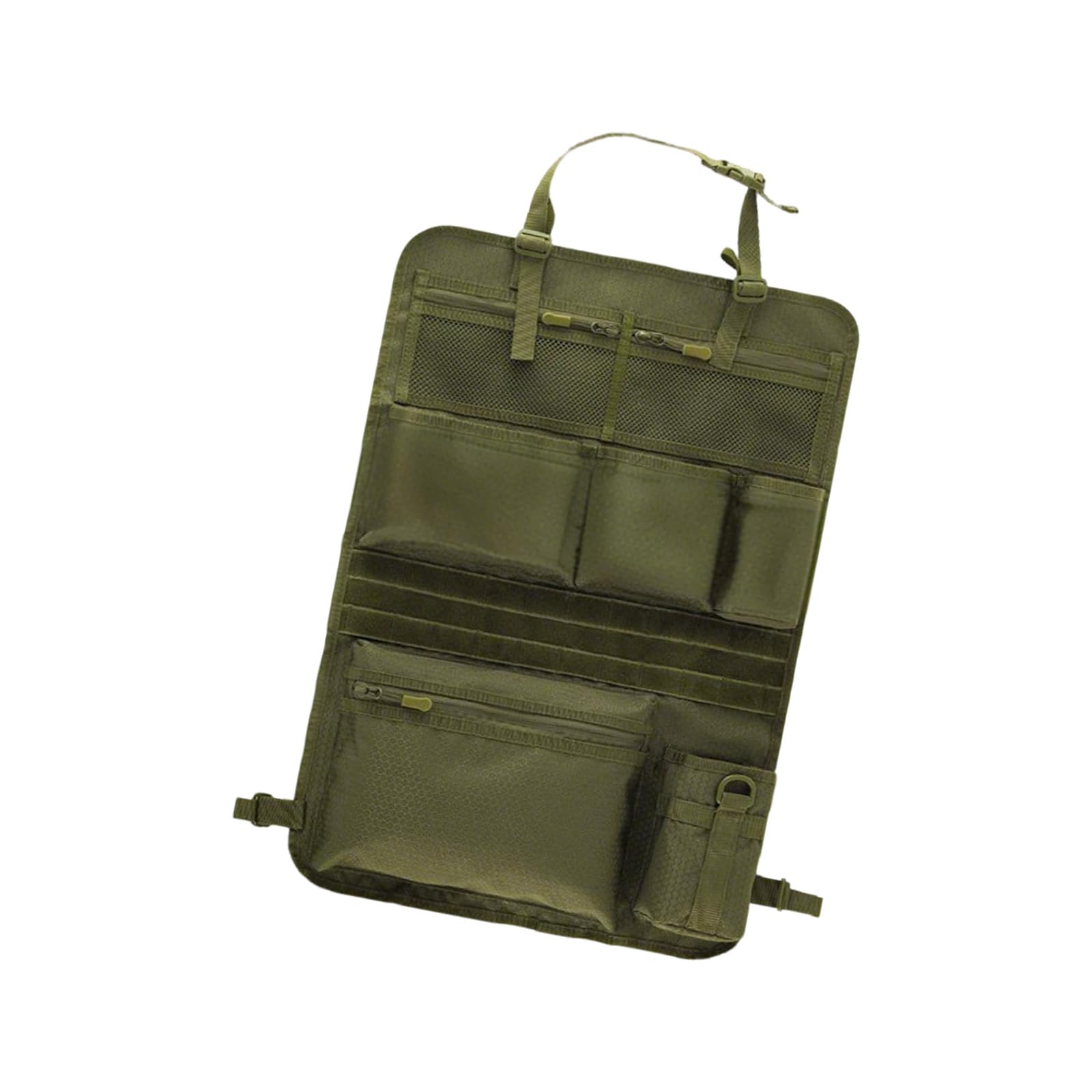 Borsa tattica per sedile auto, verde oliva, 42 x 62 cm, per SUV, MPV | Borsa tattica per zaino in tessuto Oxford, 42 x 62 cm, per auto, SUV, MPV, ideale per viaggi e pendolari.