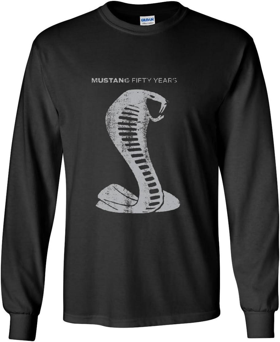 Ford Mustang Shelby Cobra 50 Years Long Sleeve Novelty T-Shirt Anniversary Jet