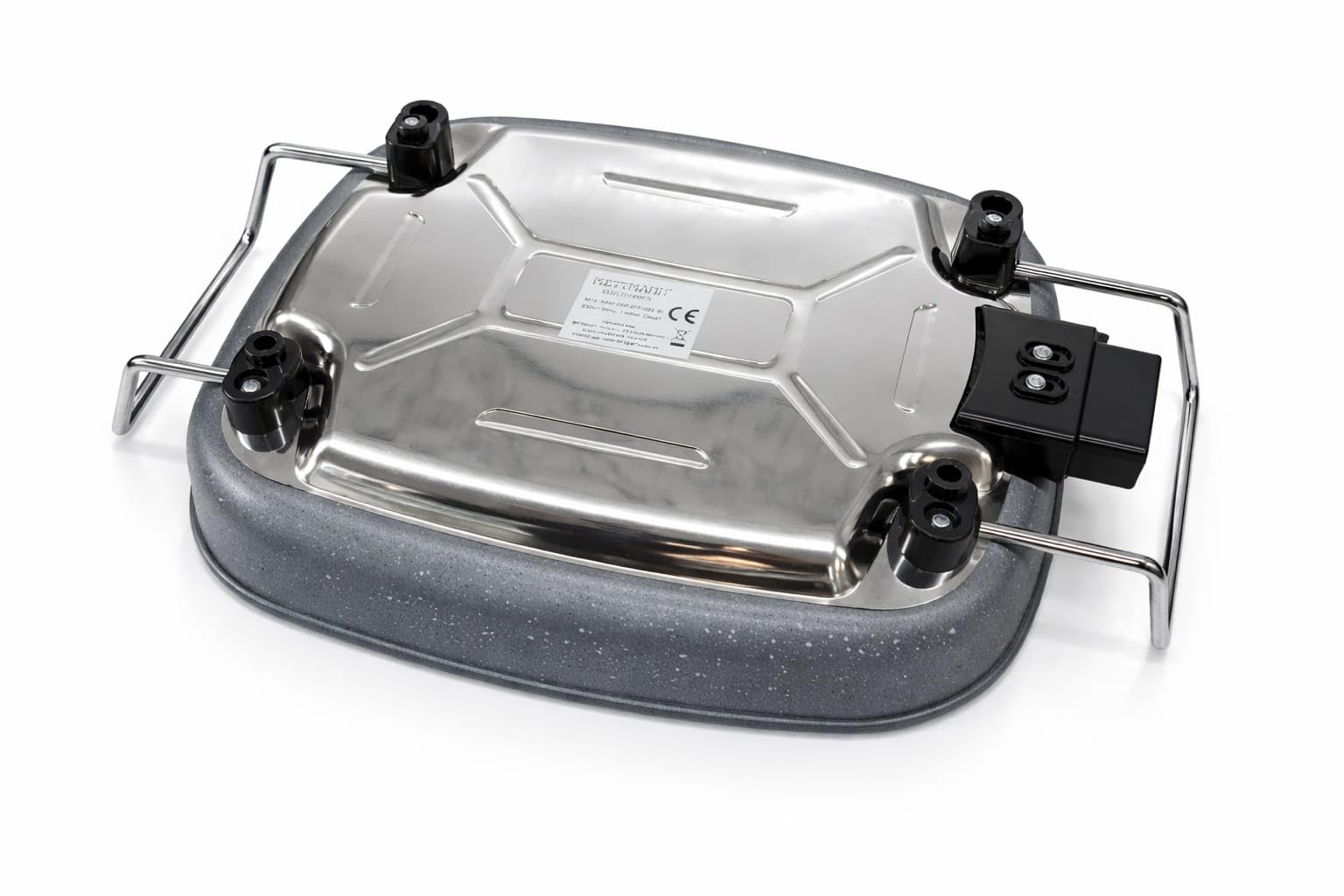 Poêle marmite électrique avec couvercle 6L PIZZAPAN Hot Pot thermostatique, couvercle en verre & volume XXL avec revêtement antiadhésif - parfait pour paella, braisage & wok 1500W Effet Granite
