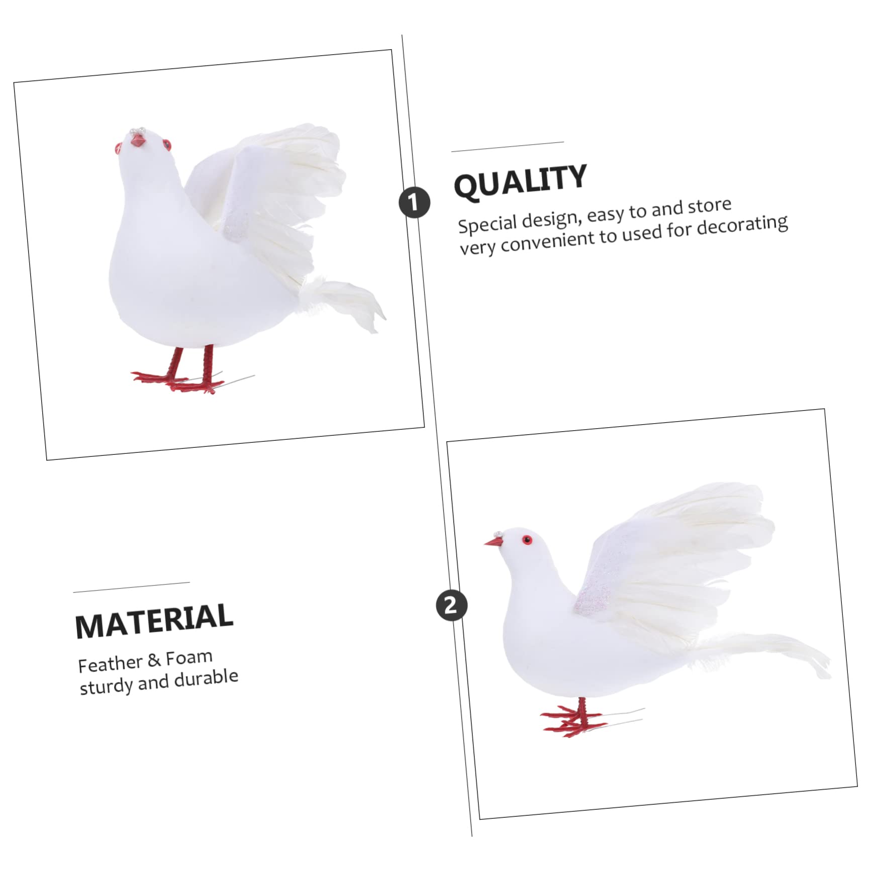 Colomba Decorativa Della Pace | Statua In Schiuma | Per Matrimoni, Giardino, Casa | Design Realistico