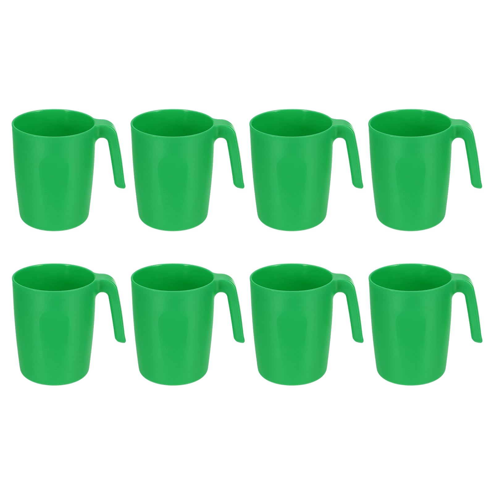 sourcing map Set of 8 450ml Plastic Coffee Mugs, Unbreakable Coffee Mugs, Reusable Microwave Dishwasher Safe Drinking Cups with Handle for Tea Milk Juice Kitchen Camping, Light Green — image 1