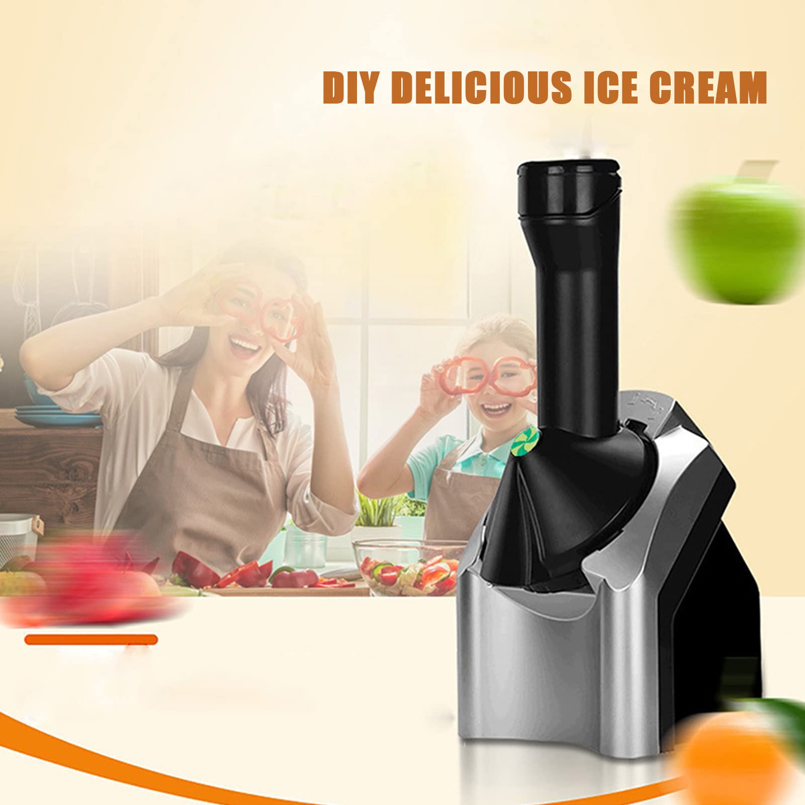 Gelatiera Frutta Congelata, DIY Sorbetto Da Servire Morbido Sano, Frullato, Dessert, Yogurt Gelato, Senza BPA, Senza Additivi E Coloranti Artificiali, Macchina Gelato Per Casa E Bambini