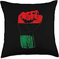 Vista 5 de Pan African Pride Black History Handfist Black History Juneteenth - Almohada de bandera panafricana de la Unia, 16 x 16 pulgadas, multicolor