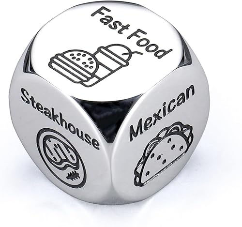 Rellenos de calcetines para esposa, dados de juego de intercambio de Navidad para hombres, dados de comida para parejas, decidedores de decisiones