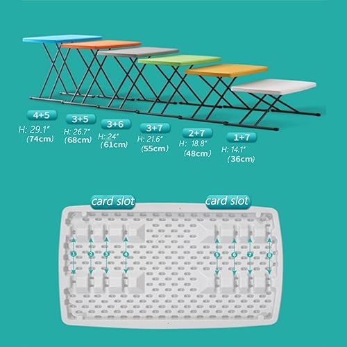 Miniatura 6 de Mesa plegable para tarjetas, altura ajustable, mesa de actividades plegable personal para uso doméstico, picnic, fiesta, sin montaje (29.9 x 19.6 x