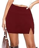 Women’s Black Mini Skirt with Shorts High-Waisted Bodycon Y2K Mini Skort Sexy Front Split Casual Club Going Out