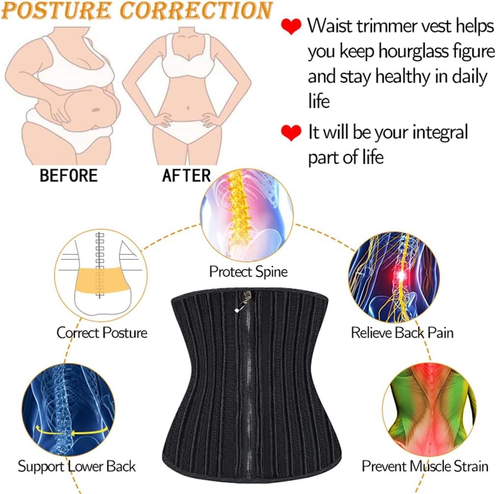 Waist Trainer 25 Steel Boned Women Corset Slimming Body Shaper Sauna Sweat Belt Workout Fitness Girdles