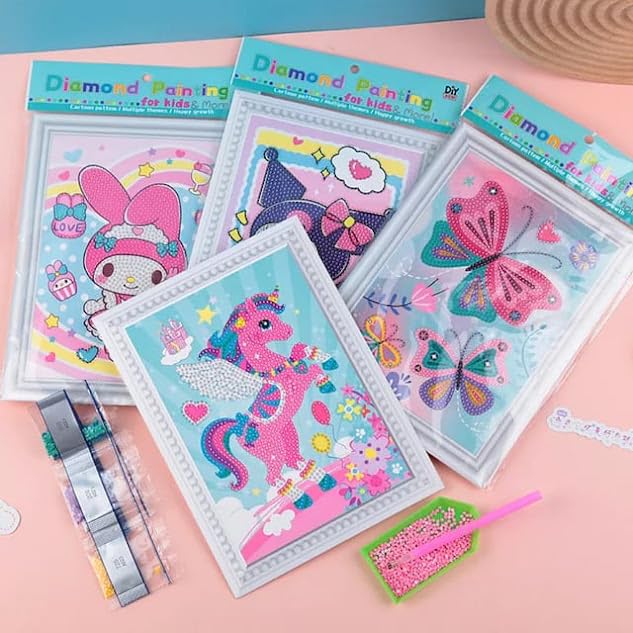 AMANVANI Cartoon Diamond Painting Kits for Kids, Arts and Crafts for Kids, Birthday Retun Gifts Diamond Painting Kits, DIY Diamond Jigsaw CRA-ft Kits, Art and Craft Kit for Girls (8 pcs)-picture-30