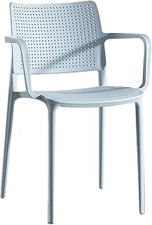 Comercial y el hogar Silla apilable Brazo, Elegante Asiento de la Cocina Moderna, de Estilo Moderno Comedor sillas de jardín, con Respaldo y apoyabrazos, Mesa de plástico Silla