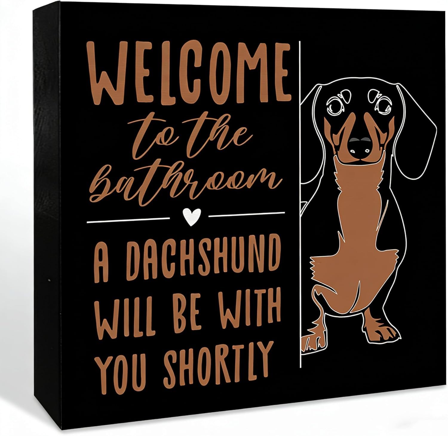 Dachshund Bathroom Box Sign 5x5 Inch Funny Dog Decor