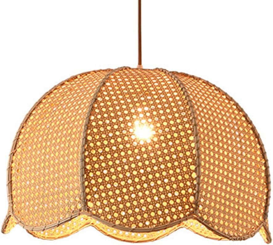 Chandelier rotin tissé bohème pour cuisine et chambre suspension vintage