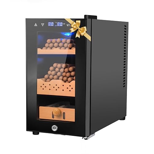25L Cigar Electric Humidor, 200 Counts Large Capacity,Thermostatic Electric Cooler