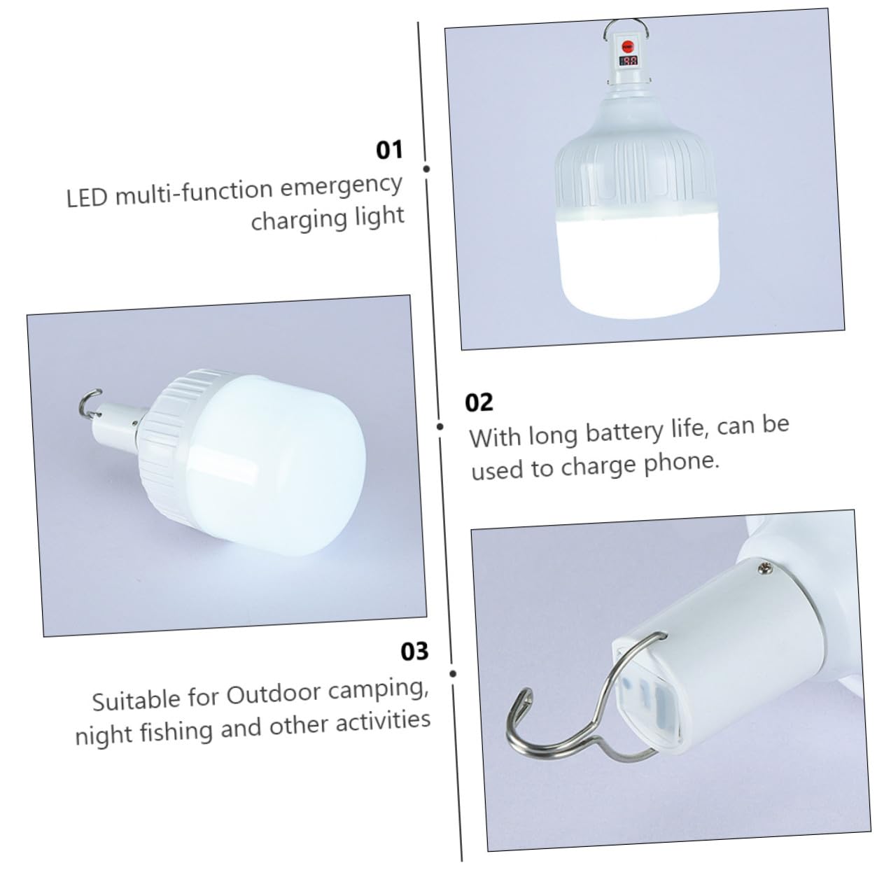 MAGICLULU Lampe de Tente LED 5730 18 Perles 1200mAh, Ambiance Noël