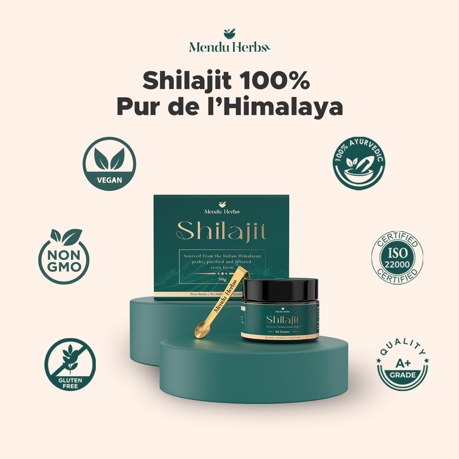 Shilajit Pur Résine 50 g | Shilajit Original Himalaya 100% Naturel | Approvisionnement 3 Mois+ | Riche en Acide Fulvique, +85 Oligo-éléments | Testé en Laboratoire | Végétalien