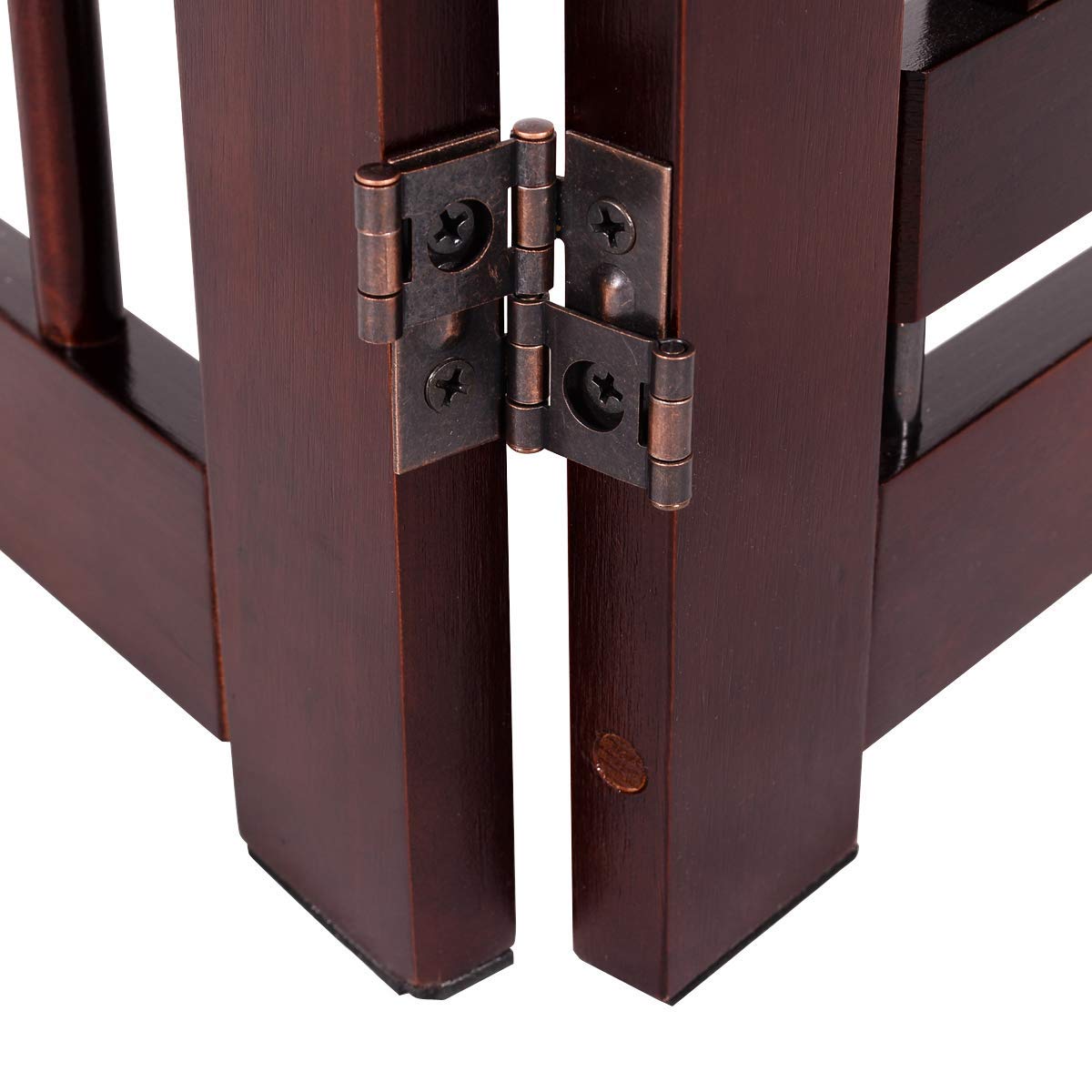 COSTWAY Barrera de Puerta de Seguridad Rejilla para Perros Mascotas Puerta Escalera Protección Plegable de Madera (206 x 61 x 1,8cm)