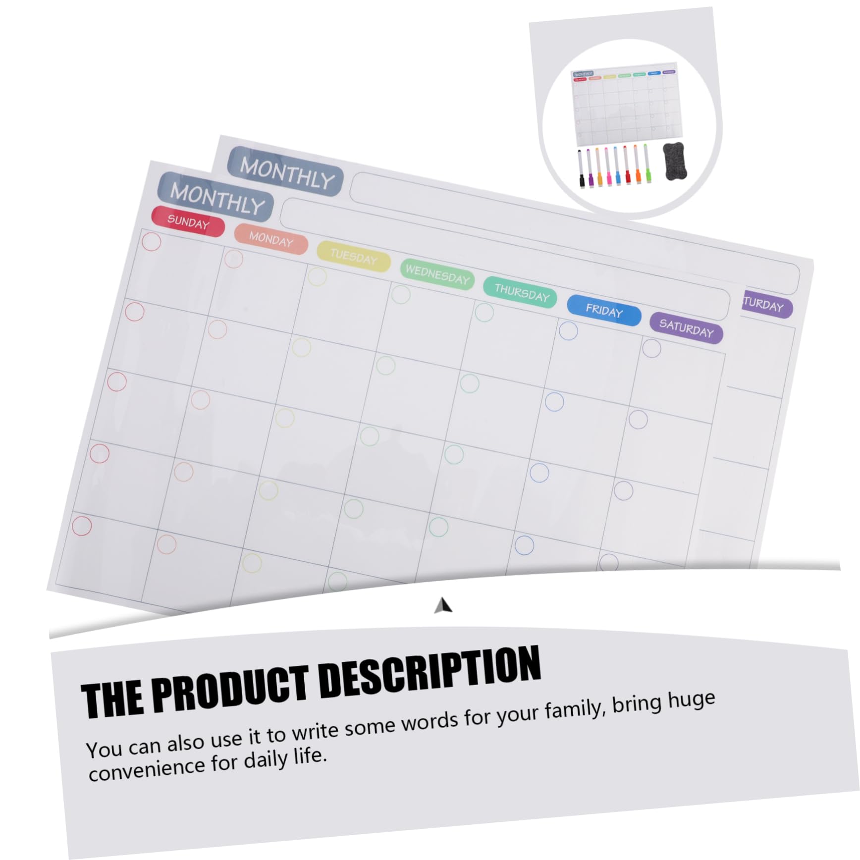 STOBOK 3sätze Magnetischer Abwischbarer Kühlschrankkalender Monats Und Wochenplaner Mit Magnetischer Rückseite Für Organisation Fitness Und Essensplanung