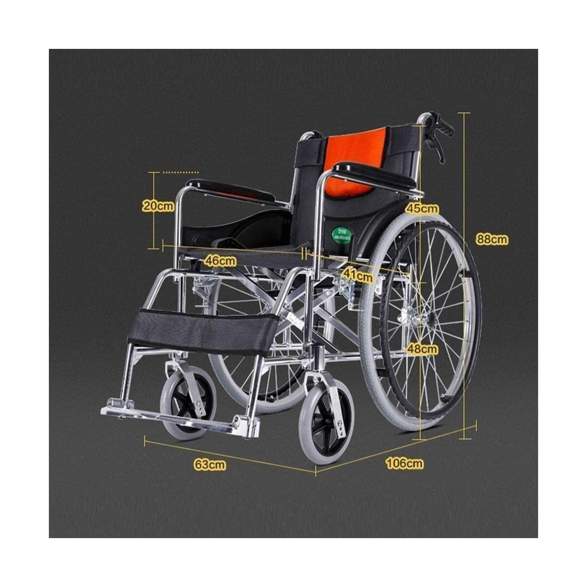 Silla de Ruedas para Ancianos Silla de Ruedas Manual Ligera Autopropulsable