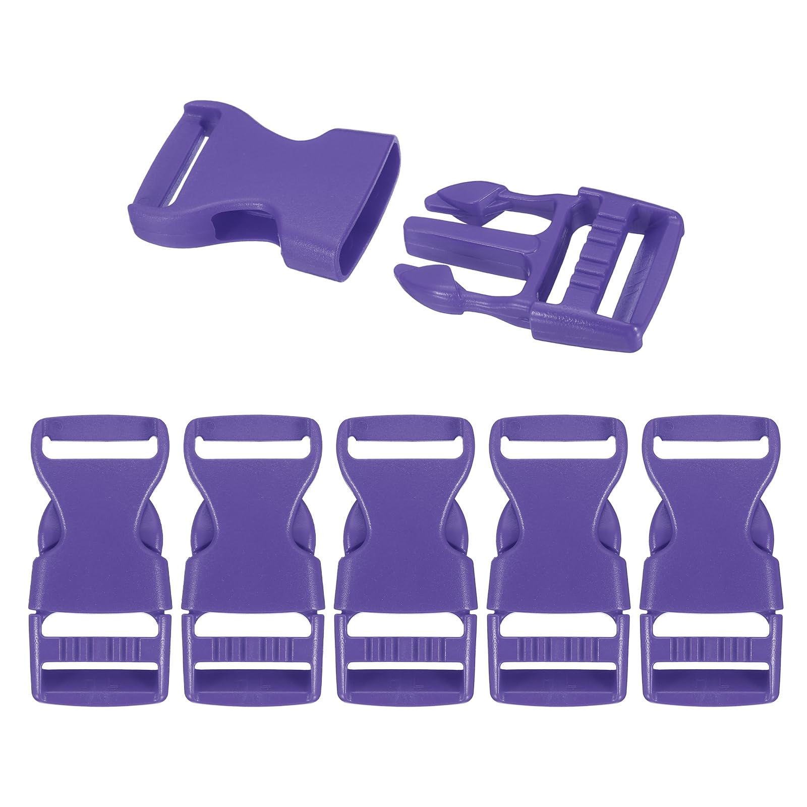 PATIKIL 6 Pcs 1" Quick Side Release Buckle Plastic Buckle Clip Purple