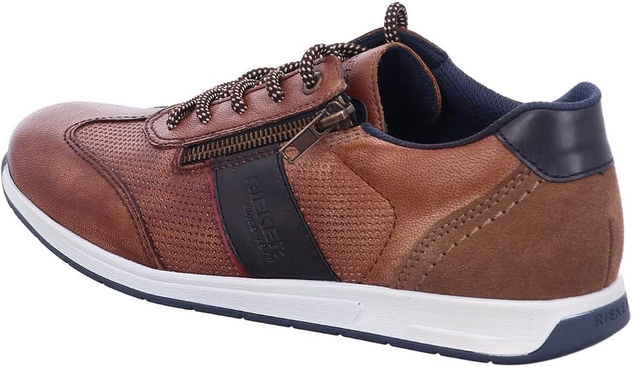 Chaussures Rieker Homme 11927 - Lacets En Cuir Bleu Océan - Semelle Polyuréthane Confortable