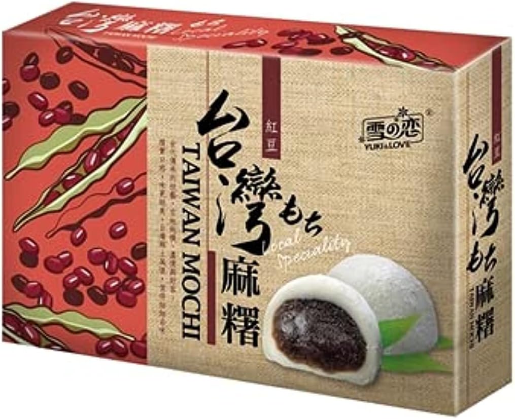 TAO KAE NOI Mochi, Rice Ball, Cake, Bean Flavour, Imported From Taiwan, Handmade, Pastry, Snack, Soft, Elastic, Famous (180g)
