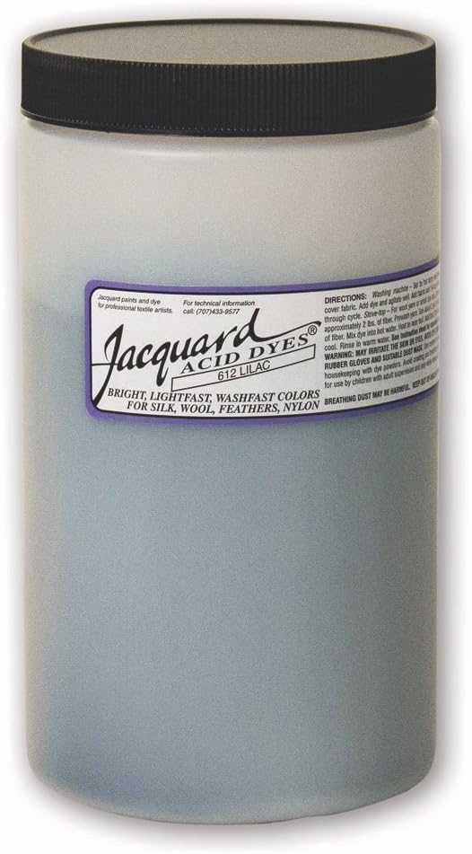 Jacquard Acid Dye - Lilac - 1 Lb Net Wt - Acid Dye for Wool - Silk - Feathers - and Nylons - Brilliant Colorfast and Highly Concentrated