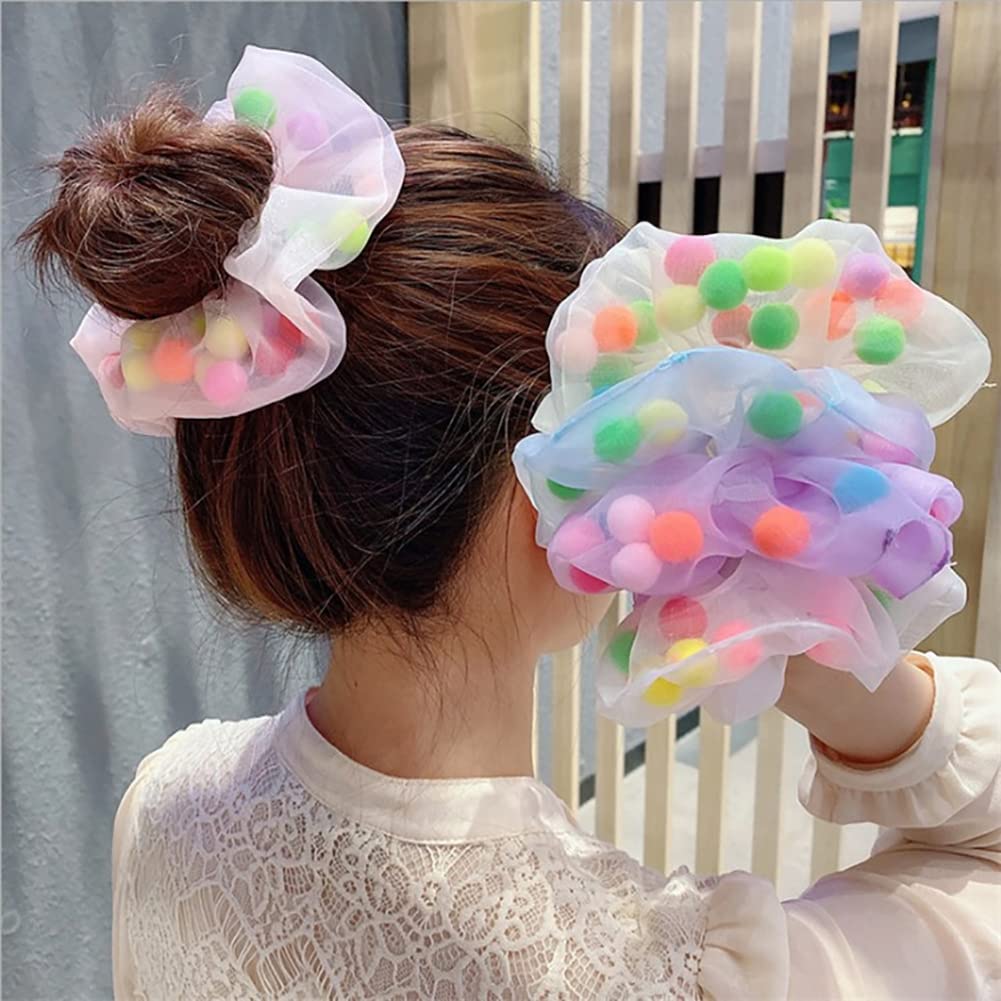 Large Chiffon Organza Hair Scrunchies Set for Women Elegant Ponytail Holders S283812bba55141f5b939a002824cd  main image 3