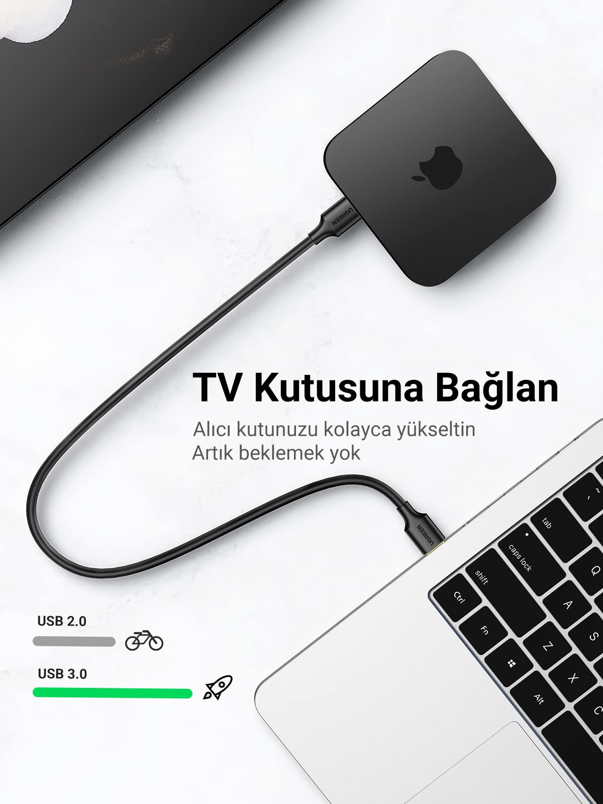 Ugreen USB 3.0 USB to USB Data Kablosu, 1 Metre