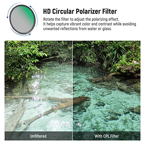 Neewer 62Mm Cpl Uv Lens Filter Kit, Circular Polarizer/Uv Protection Lens Filter Set With Hd Optical Glass With Double Sided 30 Layer Nano Coatings/Ultra Slim Aluminum Frame #TOP3