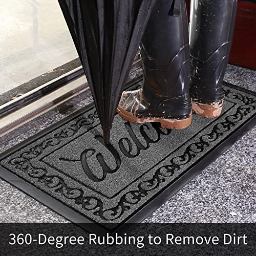 Yimobra welcome door mat, Heavy Duty Sturdy Front Mats for Home Entrance Outdoor Indoor,Non Slip Backing - Image 4