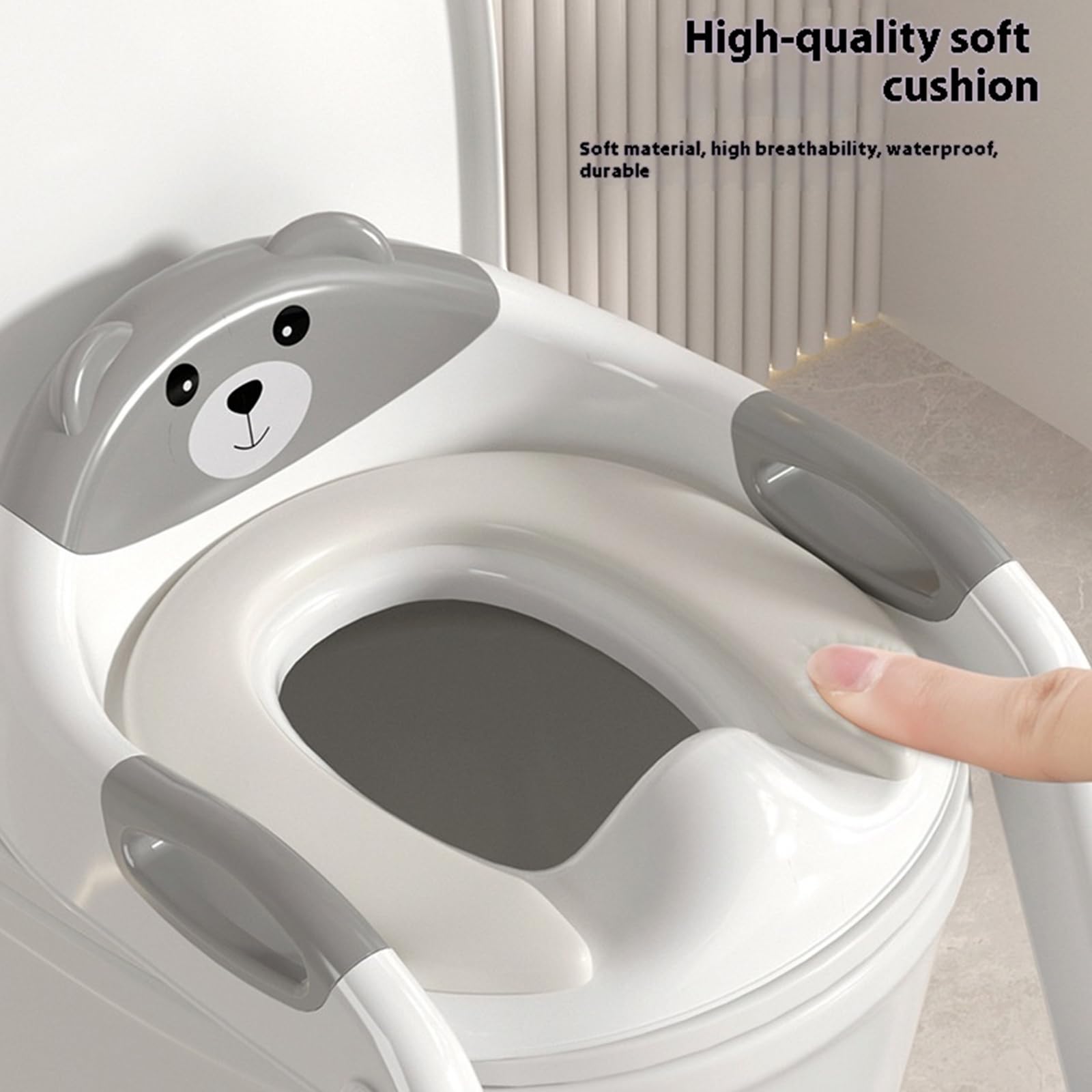 Verstellbarer Töpfchensitz für Kleinkinder, mit rutschfesten Stufen, ergonomische Rückenlehne, faltbares Design, für Jungen und Mädchen, ergonomischer Baby-Töpfchensitz