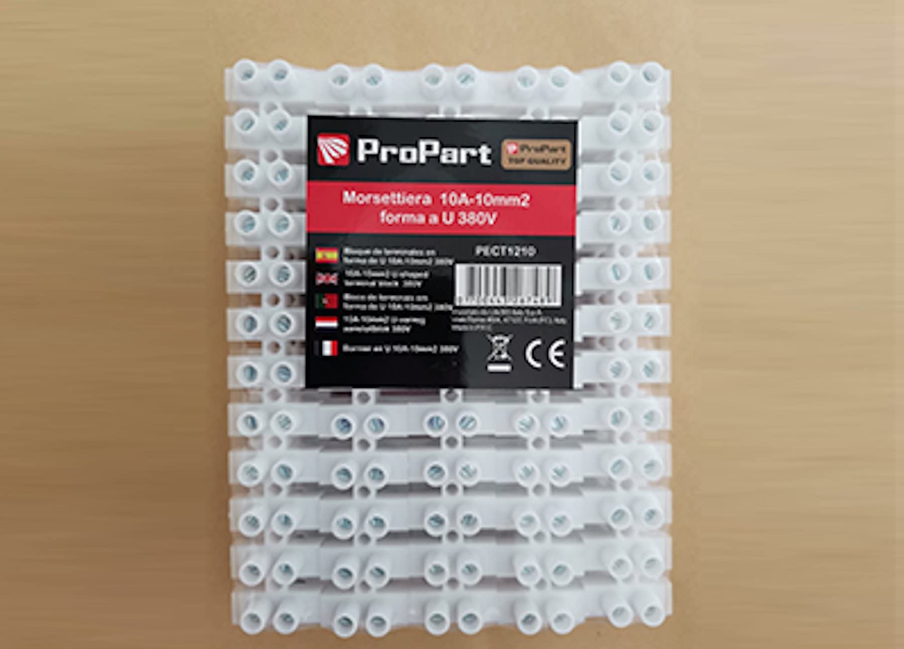White terminal block 12 poles 3A - 4 mm2 U-shape 380V 10pcs - Image 2
