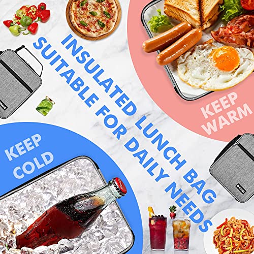 Image of Fulminare Polypropylene Lunch Boxes for Adults - 1300 ML Lunch Box for Kids, with Spoon & Fork - Durable Perfect Size for On-The-Go Meal, BPA-Free & Food-Safe Insulated Lunch Bag (Lunch Bag Grey)