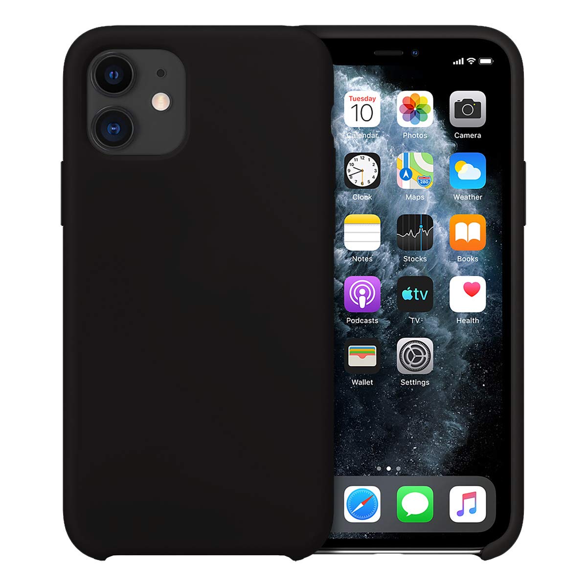 Buff Apple iPhone 11 Rubber Fit Kılıf, Black