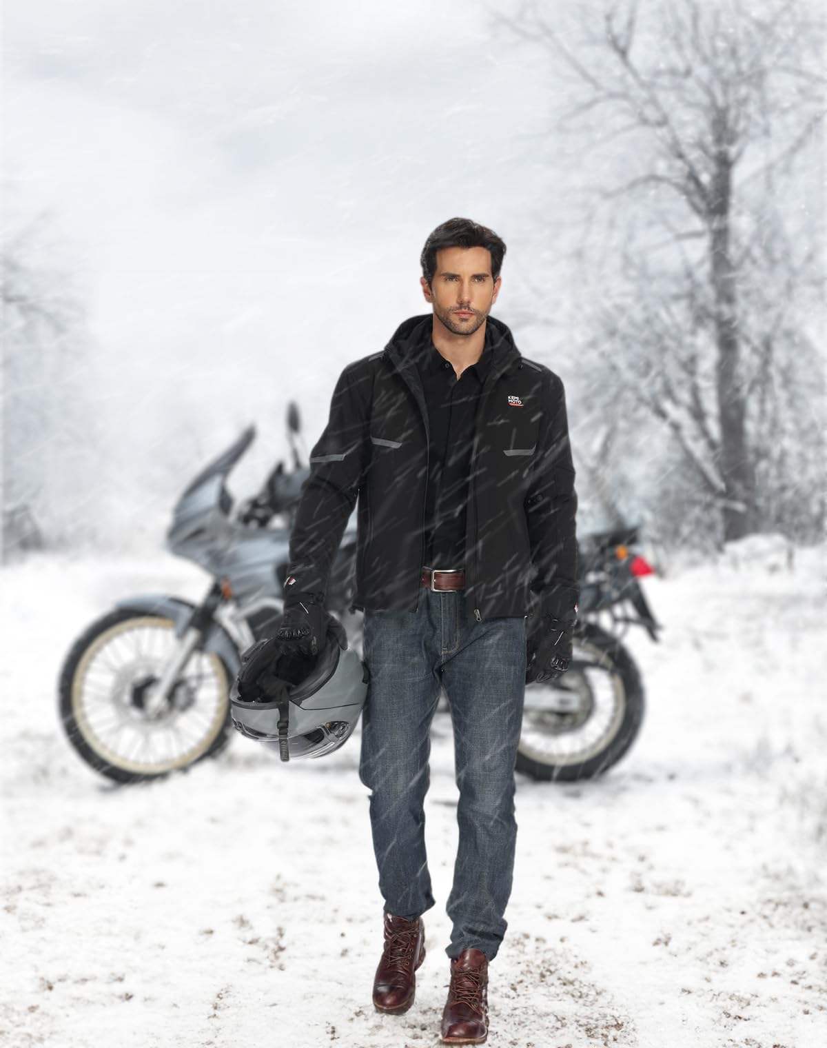 KEMIMOTO Guantes Moto Calefactables 3 Modos con Batería 2500mAH, Resistentes al Desgaste y Pantalla Táctil