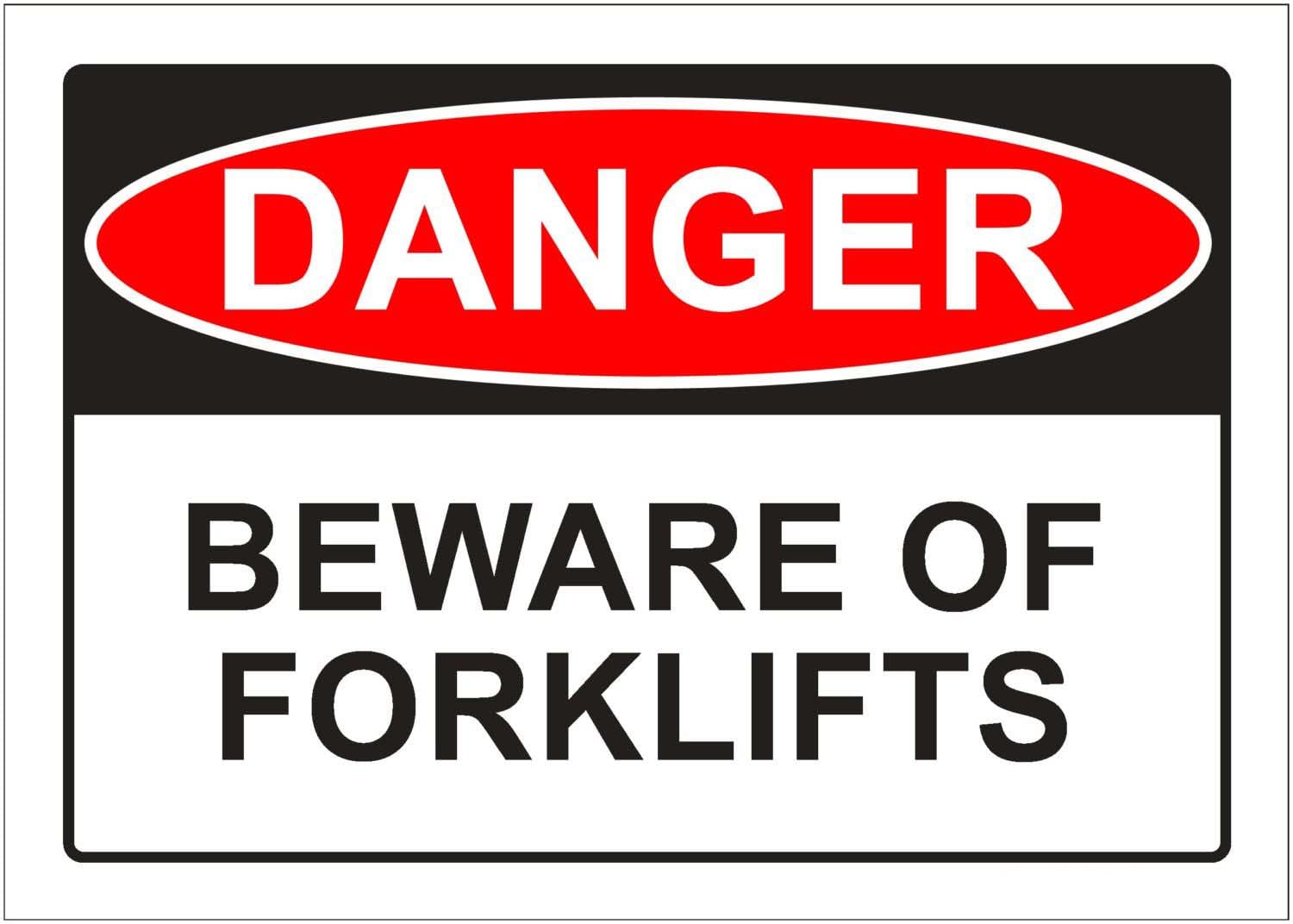 Beware Of Forklifts Sign L10057, 12x8 Inch Metal Tin Sign, Industrial Workplace Safety Sign