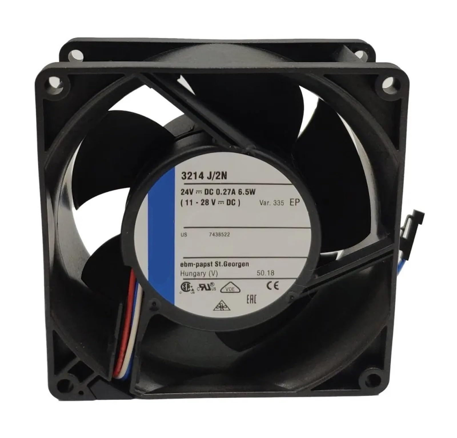YACODLUL 3214J/2N-335 9cm 24VDC 0.27A 6.5W 6000RPM 1300m3/H 9238 92 * 92 * 38mm Ball Bearing Axial Cooling Fan