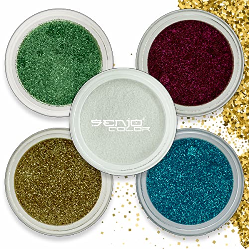 Bio Glitzer - Set 5 Glitter Farben für Gesicht und Körper Biologoisch abbaubar 25g Senjo Color Cover