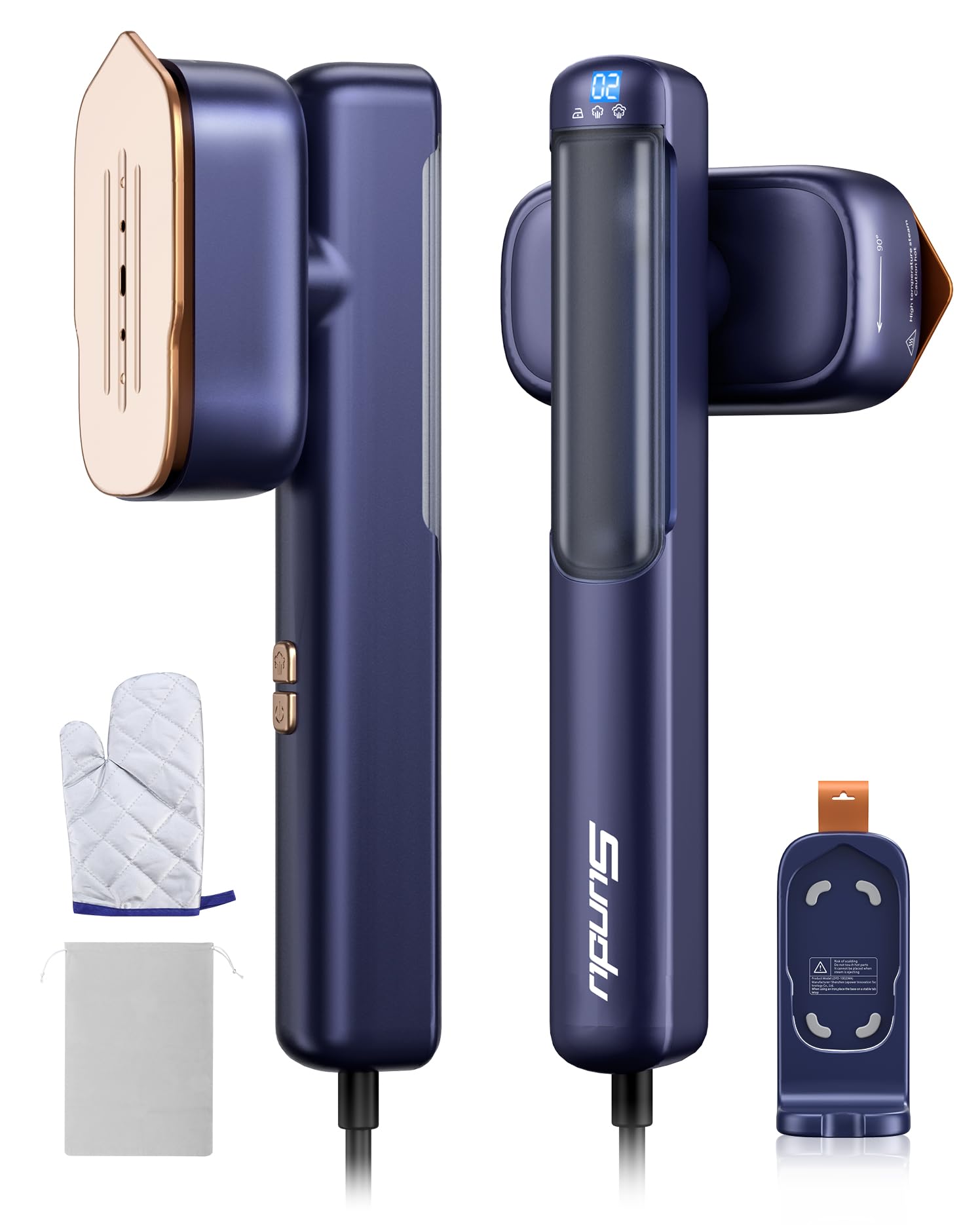 Steamer for Clothes,Sundu Portable 2 In 1Handheld Garment Steamer,15s Fast Heat-up,100ml Water Tank,Steamer Ironing Gloves,20 Minutes of Continuous Ironing Removes Wrinkle for Home,Office and Travel