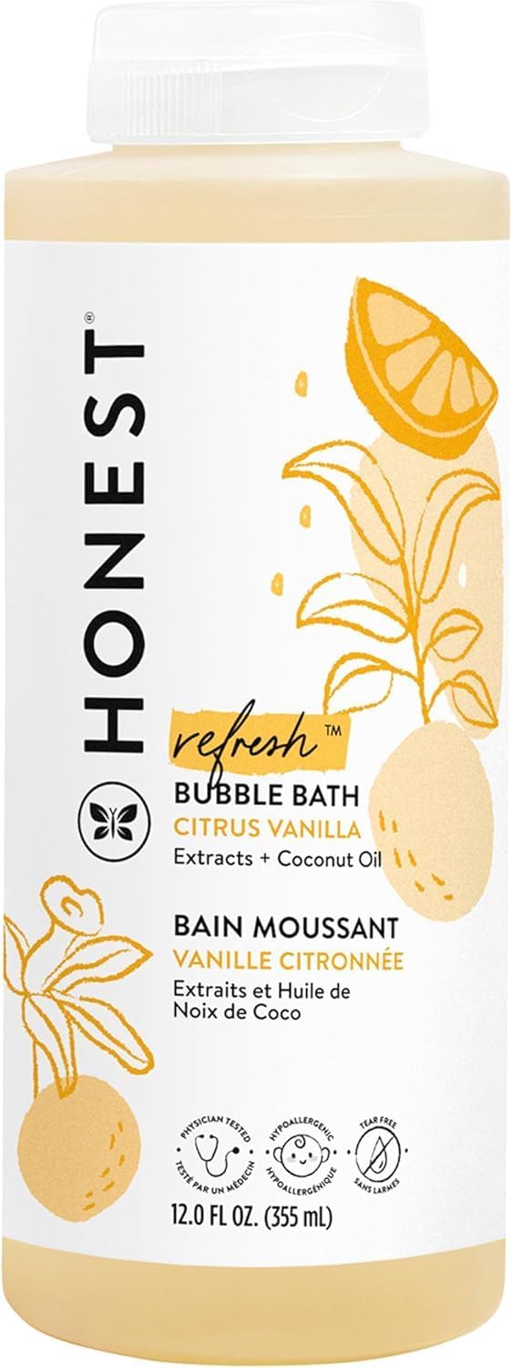 Foaming Bubble Bath, Naturally Derived, Tear-free, Hypoallergenic, Citrus Vanilla Refresh, 12 fl oz