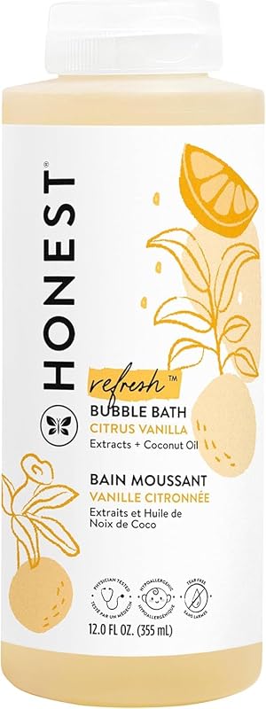 Espuma para banho The Honest Company Citrus Vanilla Refresh, 355 mL
